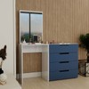 Cômoda Milão 4 Gavetas com Espelho Azul/Branco - Panorama Móveis