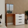 Cômoda Milão 4 Gavetas com Espelho Branco/Freijó - Panorama Móveis