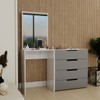 Cômoda Milão 4 Gavetas com Espelho Cinza/Branco - Panorama Móveis