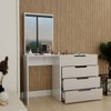 Cômoda Milão 4 Gavetas com Espelho Creme/Branco - Panorama Móveis