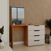 Cômoda Milão 4 Gavetas com Espelho Creme/Freijó - Panorama Móveis