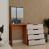 Cômoda Milão 4 Gavetas com Espelho Creme/Freijó - Panorama Móveis