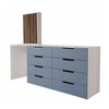 Cômoda Milão 8 Gavetas com Espelho Azul/Branco - Panorama Móveis