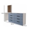 Cômoda Milão 8 Gavetas com Espelho Azul/Branco - Panorama Móveis