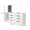 Cômoda Milão 8 Gavetas com Espelho Branco - Panorama Móveis