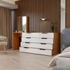 Cômoda Milão 8 Gavetas com Espelho Branco/Freijó - Panorama Móveis