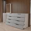Cômoda Milão 8 Gavetas com Espelho Cinza/Branco - Panorama Móveis