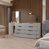 Cômoda Milão 8 Gavetas com Espelho Cinza/Branco - Panorama Móveis