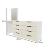 Cômoda Milão 8 Gavetas com Espelho Creme/Branco - Panorama Móveis