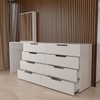 Cômoda Milão 8 Gavetas com Espelho Creme/Branco - Panorama Móveis