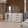 Cômoda Milão 8 Gavetas com Espelho Creme/Branco - Panorama Móveis