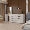 Cômoda Milão 8 Gavetas com Espelho Creme/Branco - Panorama Móveis