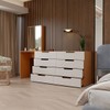 Cômoda Milão 8 Gavetas com Espelho Creme/Freijó - Panorama Móveis