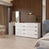 Cômoda Veneza 8 Gavetas com Espelho Branco - Panorama Móveis