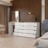 Cômoda Veneza 8 Gavetas com Espelho Branco - Panorama Móveis