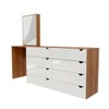Cômoda Veneza 8 Gavetas com Espelho Branco/Freijó - Panorama Móveis