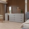 Cômoda Veneza 8 Gavetas com Espelho Cinza/Branco - Panorama Móveis