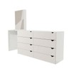 Cômoda Veneza 8 Gavetas com Espelho Creme/Branco - Panorama Móveis