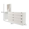 Cômoda Veneza 8 Gavetas com Espelho Creme/Branco - Panorama Móveis