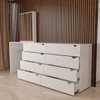 Cômoda Veneza 8 Gavetas com Espelho Creme/Branco - Panorama Móveis