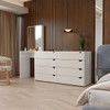 Cômoda Veneza 8 Gavetas com Espelho Creme/Branco - Panorama Móveis