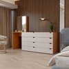 Cômoda Veneza 8 Gavetas com Espelho Creme/Freijó - Panorama Móveis