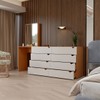 Cômoda Veneza 8 Gavetas com Espelho Creme/Freijó - Panorama Móveis
