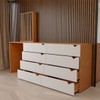 Cômoda Veneza 8 Gavetas com Espelho Creme/Freijó - Panorama Móveis