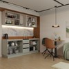 Cozinha Completa Monza 9 Portas 3 Gavetas Verde Oliva/Creme - Panorama Móveis
