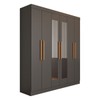 Guarda-Roupa Casal Albuquerque 6 Portas 2 Gavetas 100% Mdf com Espelho Onix - Panorama Móveis
