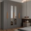 Guarda-Roupa Casal Albuquerque 6 Portas 2 Gavetas 100% Mdf com Espelho Onix - Panorama Móveis