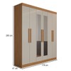 Guarda-Roupa Casal Albuquerque 6 Portas 2 Gavetas 100% Mdf com Espelho Cinamomo/Off White - Panorama Móveis