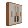 Guarda-Roupa Casal Albuquerque 6 Portas 2 Gavetas 100% Mdf com Espelho Cinamomo/Off White - Panorama Móveis