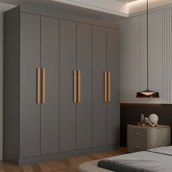 Guarda-Roupa Casal Albuquerque 6 Portas 2 Gavetas 100% Mdf Onix - Panorama Móveis