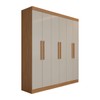 Guarda-Roupa Casal Albuquerque 6 Portas 2 Gavetas 100% Mdf Cinamomo/Off White - Panorama Móveis