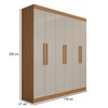Guarda-Roupa Casal Albuquerque 6 Portas 2 Gavetas 100% Mdf Cinamomo/Off White - Panorama Móveis