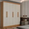 Guarda-Roupa Casal Albuquerque 6 Portas 2 Gavetas 100% Mdf Cinamomo/Off White - Panorama Móveis