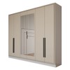 Guarda-Roupa Lorient 6 Portas 4 Gavetas com Espelho Branco/Creme - Panorama Móveis
