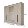 Guarda-Roupa Lorient 6 Portas 4 Gavetas com Espelho Branco/Creme - Panorama Móveis