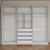 Guarda-Roupa Lorient 6 Portas 4 Gavetas com Espelho Branco/Creme - Panorama Móveis