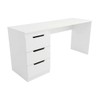 Mesa para Escritório Madri 3 Gavetas Branco - Panorama Móveis