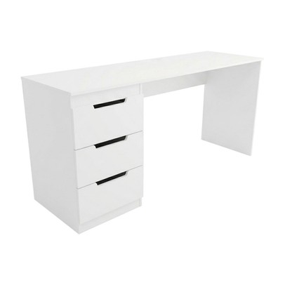 Mesa para Escritório Madri 3 Gavetas Branco - Panorama Móveis