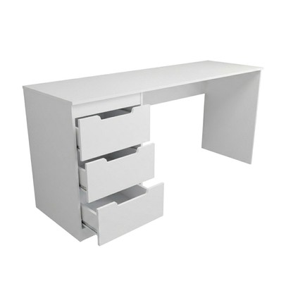 Mesa para Escritório Madri 3 Gavetas Branco - Panorama Móveis
