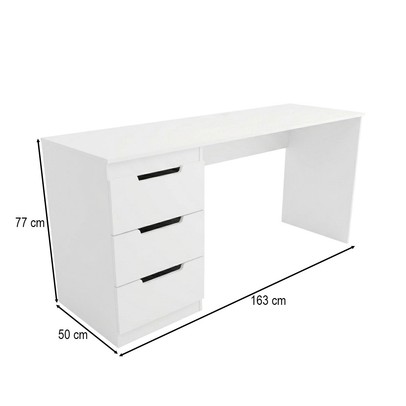 Mesa para Escritório Madri 3 Gavetas Branco - Panorama Móveis