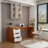 Mesa para Escritório Madri 3 Gavetas Branco/Freijó - Panorama Móveis