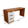 Mesa para Escritório Madri 3 Gavetas Branco/Freijó - Panorama Móveis