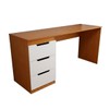 Mesa para Escritório Madri 3 Gavetas Branco/Freijó - Panorama Móveis