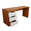 Mesa para Escritório Madri 3 Gavetas Branco/Freijó - Panorama Móveis
