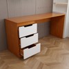 Mesa para Escritório Madri 3 Gavetas Branco/Freijó - Panorama Móveis