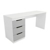 Mesa para Escritório Madri 3 Gavetas Cinza/Branco - Panorama Móveis